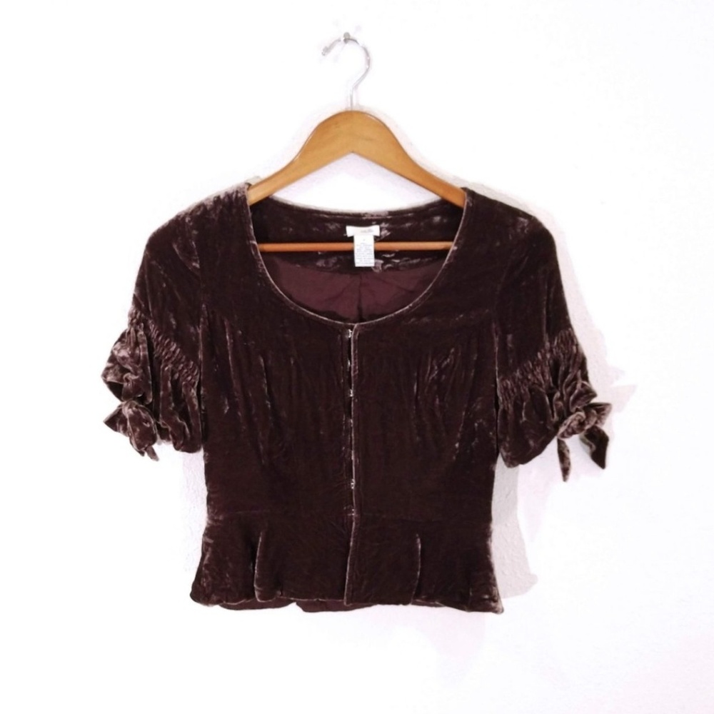 Odille Brown Victorian Velvet Corset Blouse
